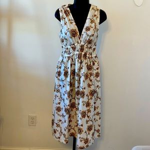 a.n.a. a new approach Cream Brown Paisley Print Dress Size Small